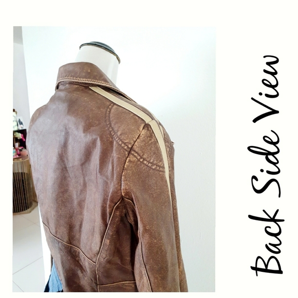 Genuine Leather Brown Cropped Jacket - Picture 9 of 15